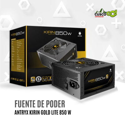 Fuente de poder ATX 850W certificada 80 Plus Gold Antryx Kirin Gold Lite1