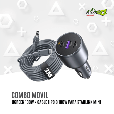 Combo UGREEN 130W para Starlink Mini con Cable USB-C PD 100W1