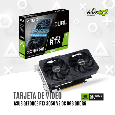 Tarjeta gráfica ASUS Dual GeForce RTX 3050 V2 OC 8GB GDDR6 PCIe 41