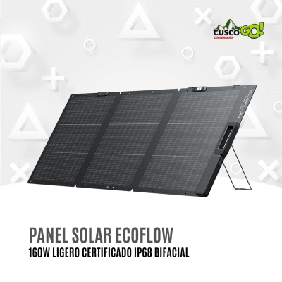 Panel Solar Portatil EcoFlow 160W Ligero Bifacial Alta Eficiencia1
