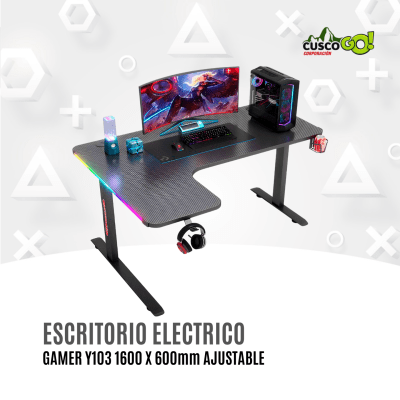Escritorio Elevable Gamer Y103 1600x600mm Ajustable1