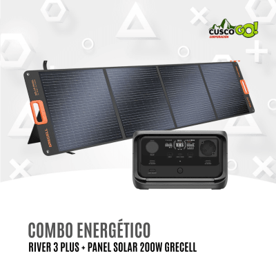 Combo Ecoflow River 3 plus con Panel Solar Portátil 200w Grecell1