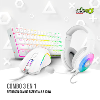 COMBO 3 EN 1 REDRAGON GAMING ESSENTIALS S129W1