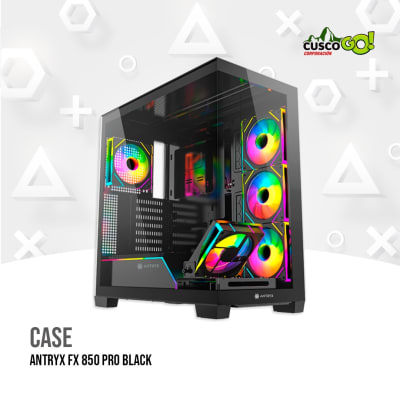 Case Antryx FX 850 Pro Black Mid Tower ARGB con 5 Ventiladores y USB C1