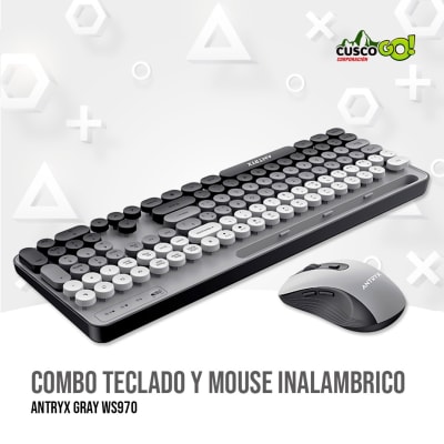 COMBO TECLADO Y MOUSE INALAMBRICO ANTRYX GRAY WS9701