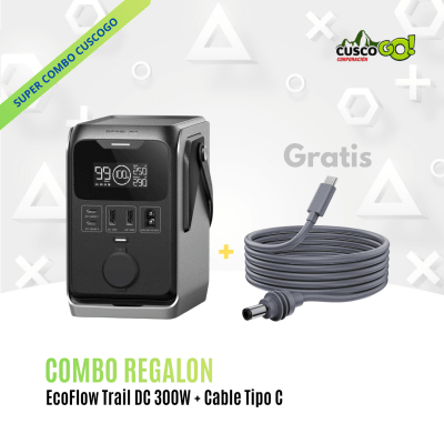 Combo Ecoflow Trail DC 300W Incluye Cable Tipo USB-C para Starlink Mini1
