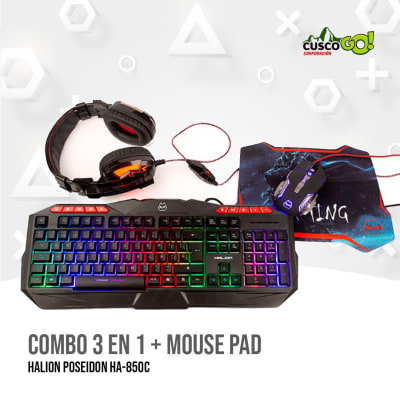 COMBO 3 EN 1 + MOUSE PAD HALION POSEIDON HA-850C1