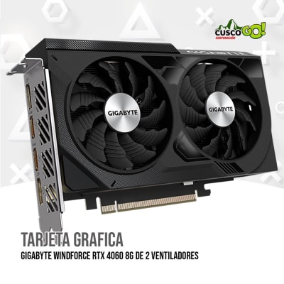 TARJETA GRAFICA GIGABYTE WINDFORCE RTX 4060 8G DE 2 VENTILADORES1