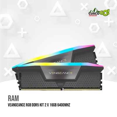 MEMORIA RAM CORSAIR VENGEANCE RBG DDR5 KIT 2 X 16GB 6400 MHz1