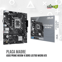 Placa Madre ASUS Prime H610M-K DDR5 LGA1700 Micro ATX