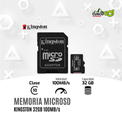 MEMORIA MICROSD KINGSTON 32GB 100MB/s