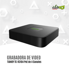 NVR Tiandy TC-R3104 PoE de 4 Canales Soporta HDD hasta 6TB