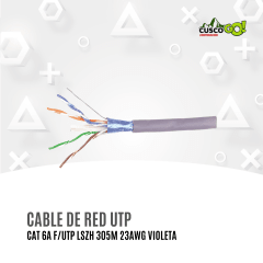 Cable de Red Cat 6A F/UTP LSZH 305m 23AWG Violeta
