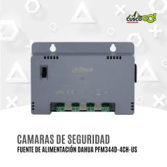 Fuente de Alimentación Dahua PFM344D-4CH-US para Cámaras de Seguridad 4 Canales