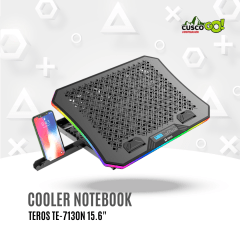 Cooler para laptop Teros TE-7130N 3 ventiladores RGB hasta 19 pulgadas