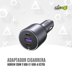 Adaptador de Cigarrera para Auto UGREEN 130W 2 USB-C 1 USB-A EC705 35025