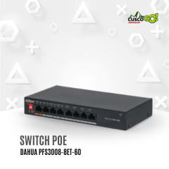 Switch de Red Dahua 8 Puertos con 4 Puertos PoE PFS3008-8ET-60