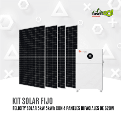 Kit Solar Felicity Solar 5kW 5kWh con 4 Paneles JA Solar 620W Bifacial