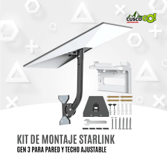 Kit de Montaje Starlink Gen 3 para Pared y Techo con Soporte para Router