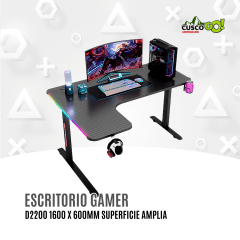 Escritorio Gamer de 160 cm D2200 con Superficie Amplia
