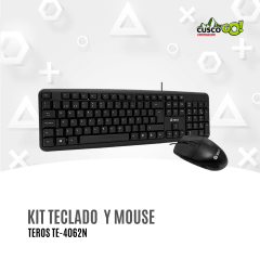 Kit Teclado y Mouse Teros TE-4062N USB Negro