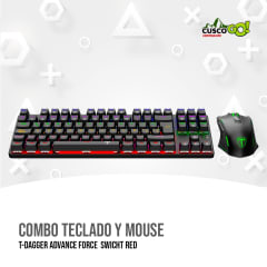 COMBO TECLADO Y MOUSE T-DAGGER ADVANCE FORCE  SWICHT RED