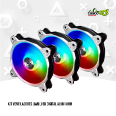 KIT VENTILADORES LIAN LI BR DIGITAL ALUMINIUM