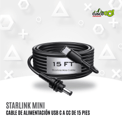 Cable USB-C a DC 5521 100 W para Starlink Mini de 15 pies (4.6 m), resistente e inteligente