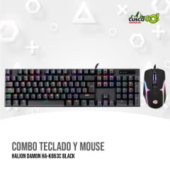 COMBO TECLADO Y MOUSE HALION DAMON HA-K863C BLACK