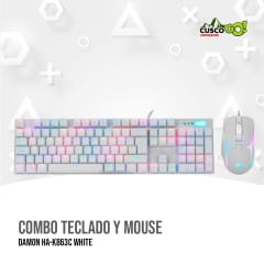 COMBO TECLADO Y MOUSE DAMON HA-K863C WHITE