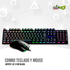 COMBO TECLADO Y MOUSE ANTRYX  GC-3100  BLUE SWITCH, BLACK