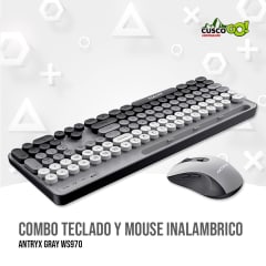 COMBO TECLADO Y MOUSE INALAMBRICO ANTRYX GRAY WS970