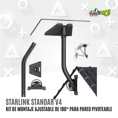 KIT DE MONTAJE STARLINK GEN 3 AJUSTABLE DE 180° PARA PARED (PIVOTEABLE)