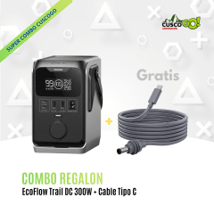 Combo Ecoflow Trail DC 300W Incluye Cable Tipo USB-C para Starlink Mini
