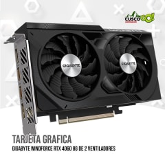 TARJETA GRAFICA GIGABYTE WINDFORCE RTX 4060 8G DE 2 VENTILADORES