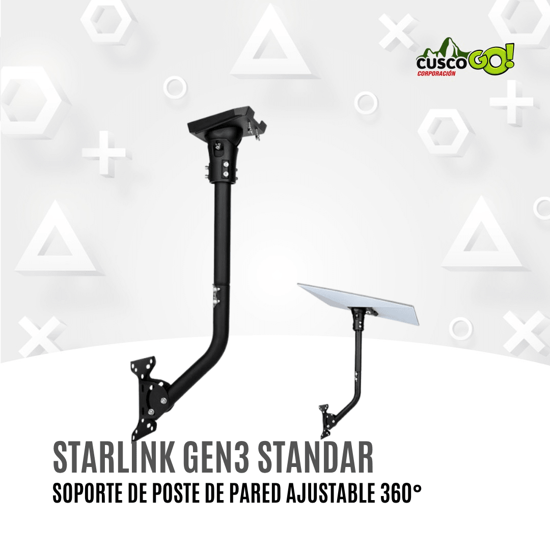 SOPORTE DE POSTE DE PARED PARA STARLINK GEN 3 AJUSTABLE 360° E INCLINACIÓN DE 60° 0