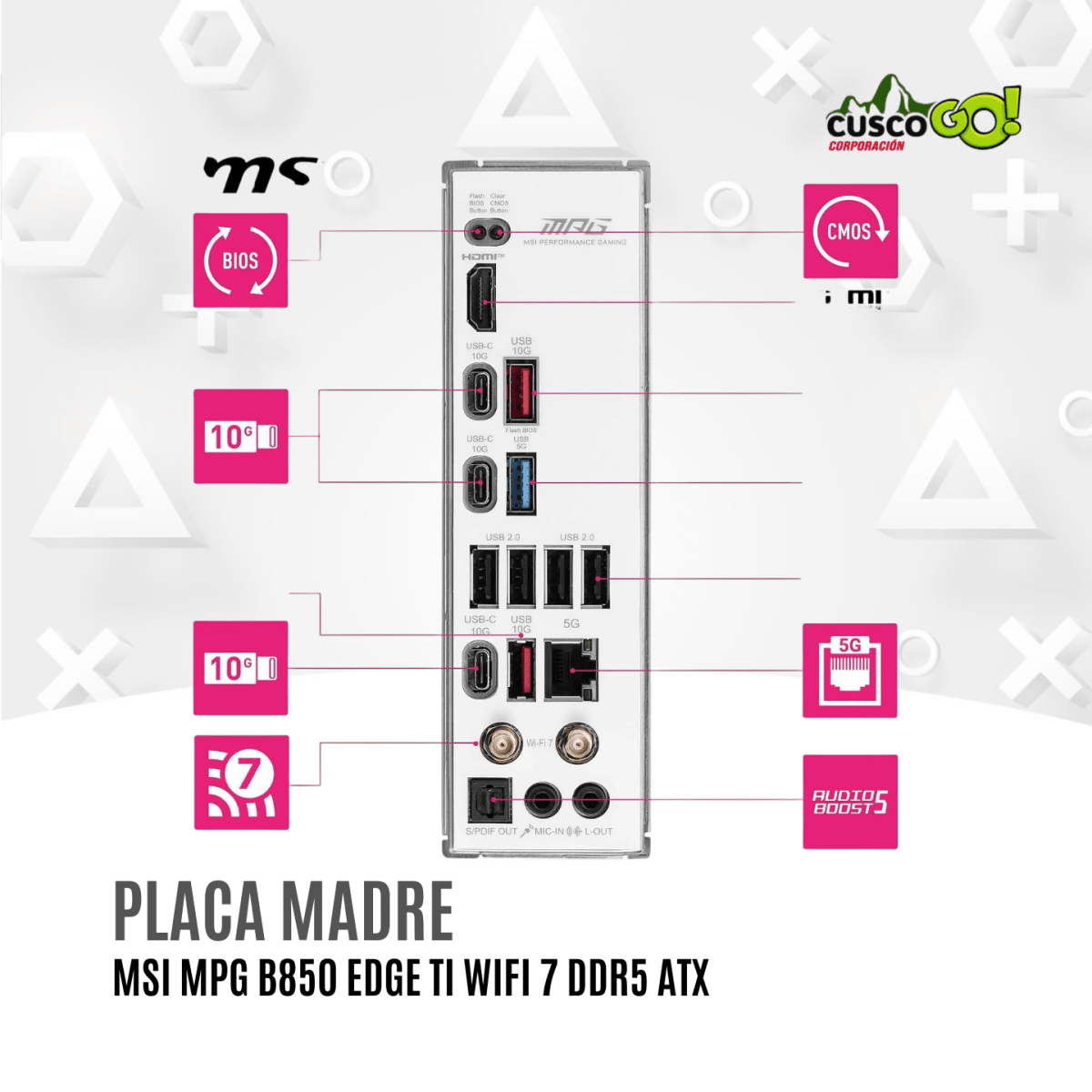 Placa Madre MSI MPG B850 Edge Ti WiFi 7 AM5 DDR5 ATX5