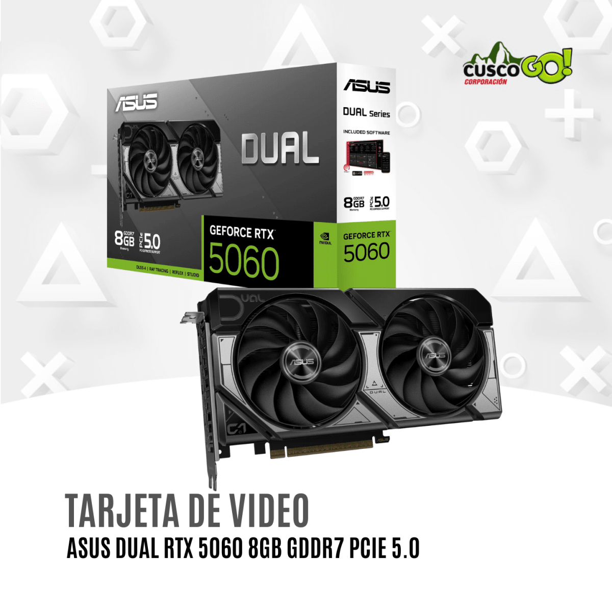 Tarjeta de Video ASUS Dual RTX 5060 O8G 8 GB GDDR7 PCIe 55