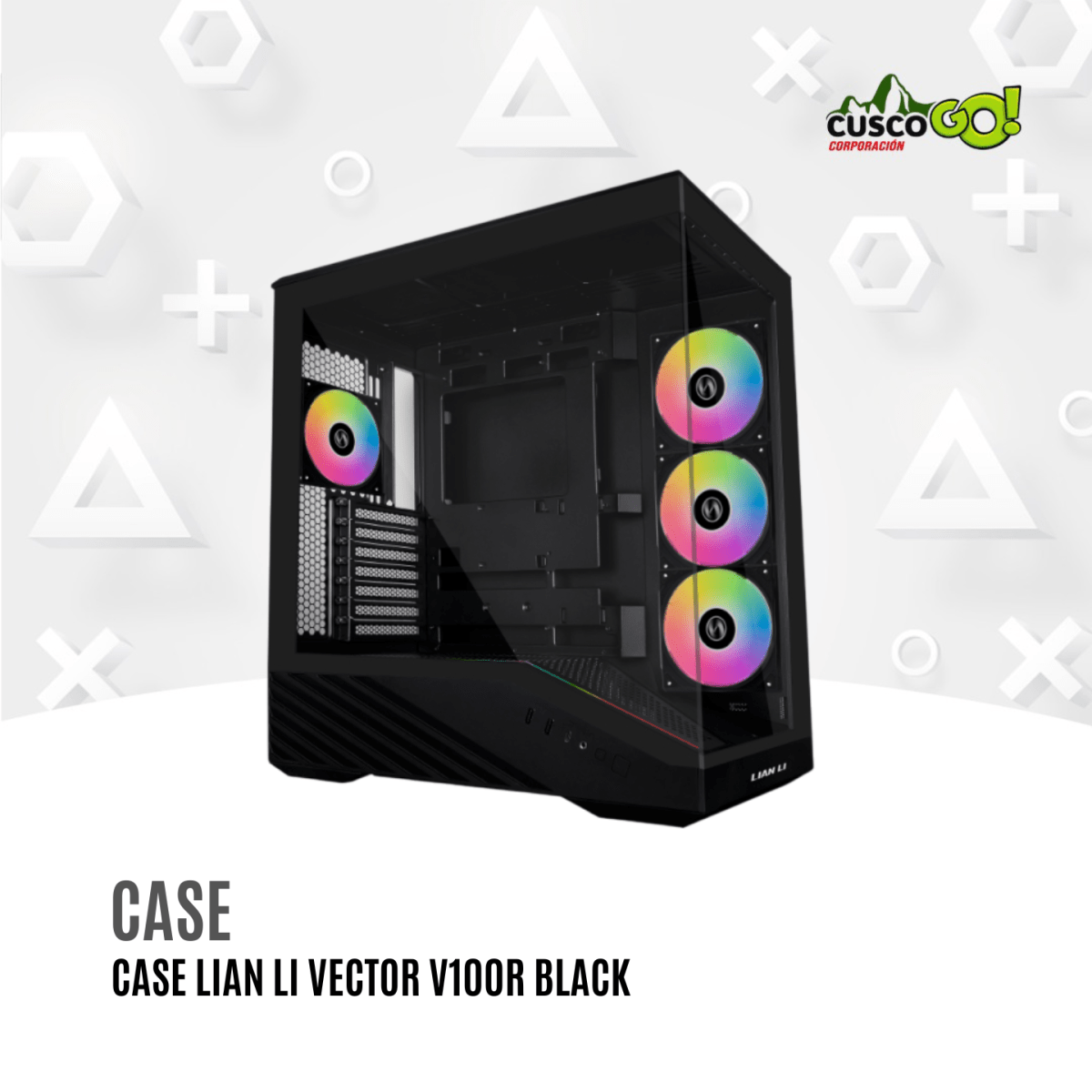 Case Lian Li Vector V100R Negro 4 Ventiladores ARGB 0
