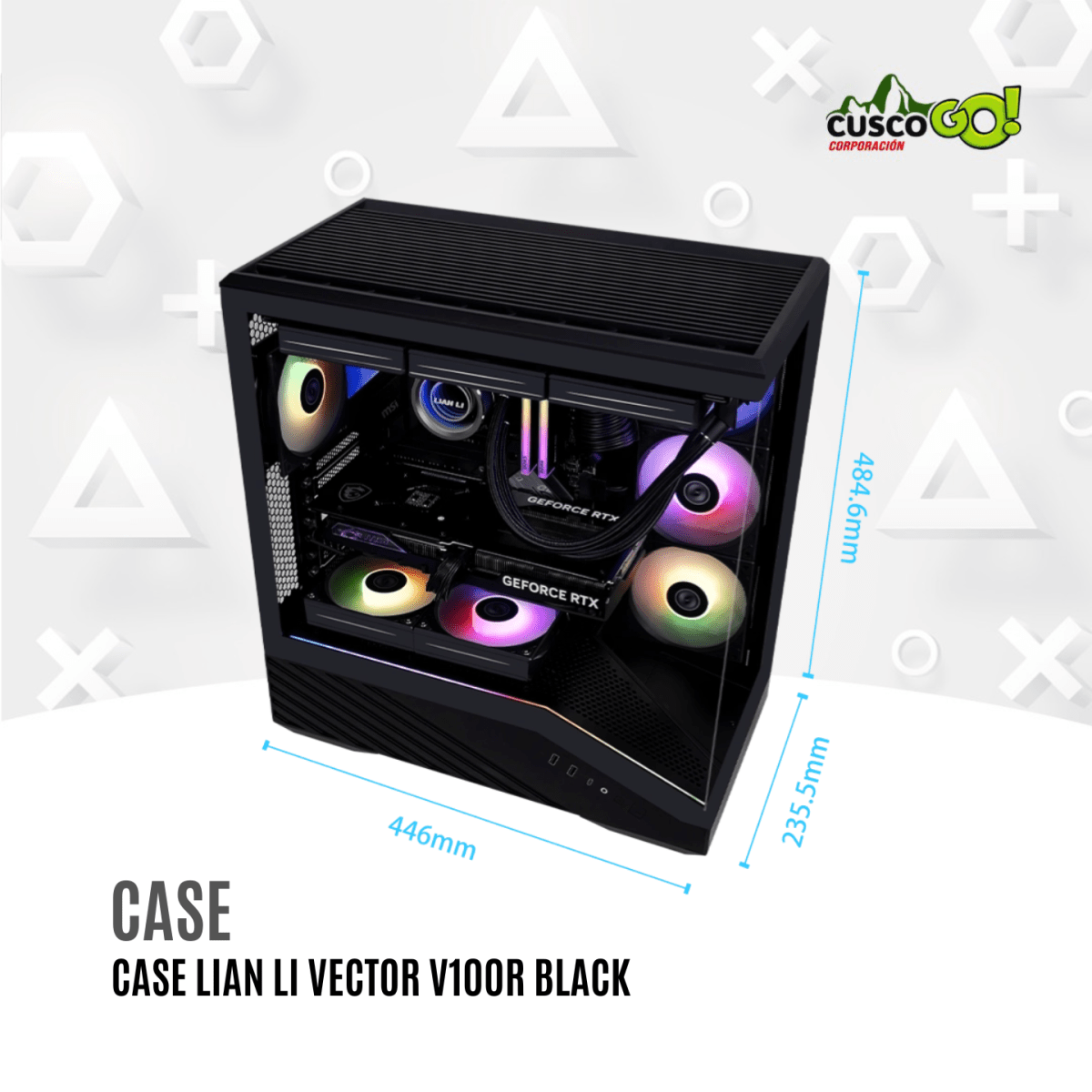 Case Lian Li Vector V100R Negro 4 Ventiladores ARGB3