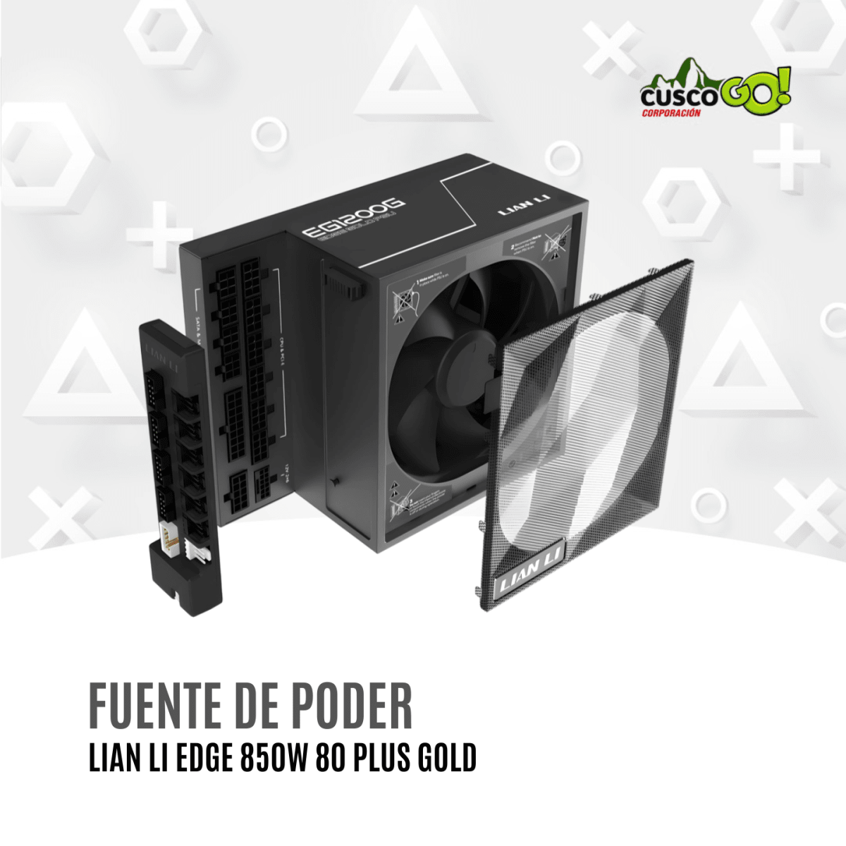 Fuente de Poder Lian Li Edge 850W 80 Plus Gold Modular Black2
