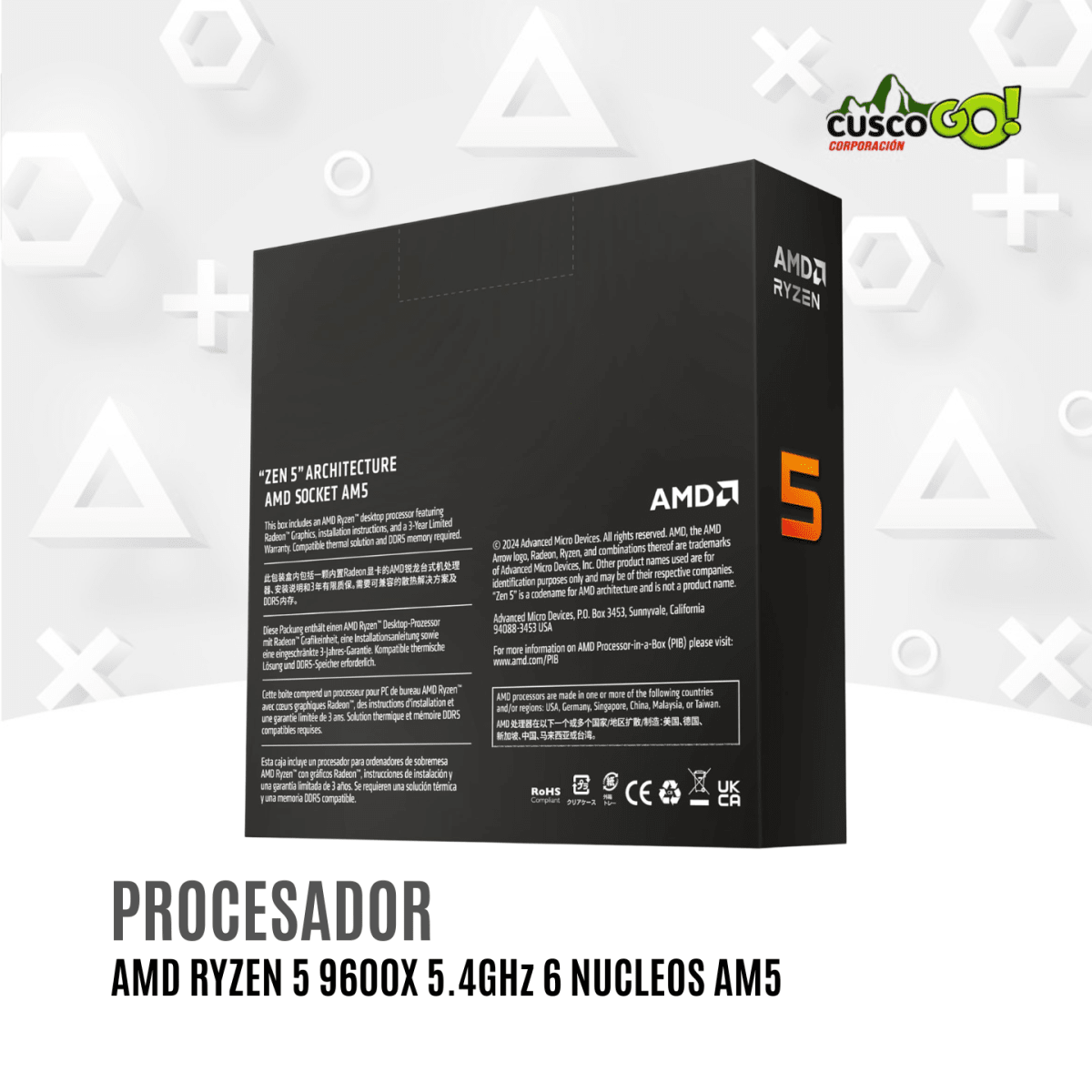 Procesador AMD Ryzen 5 9600X 5.4GHz 6 Núcleos AM54