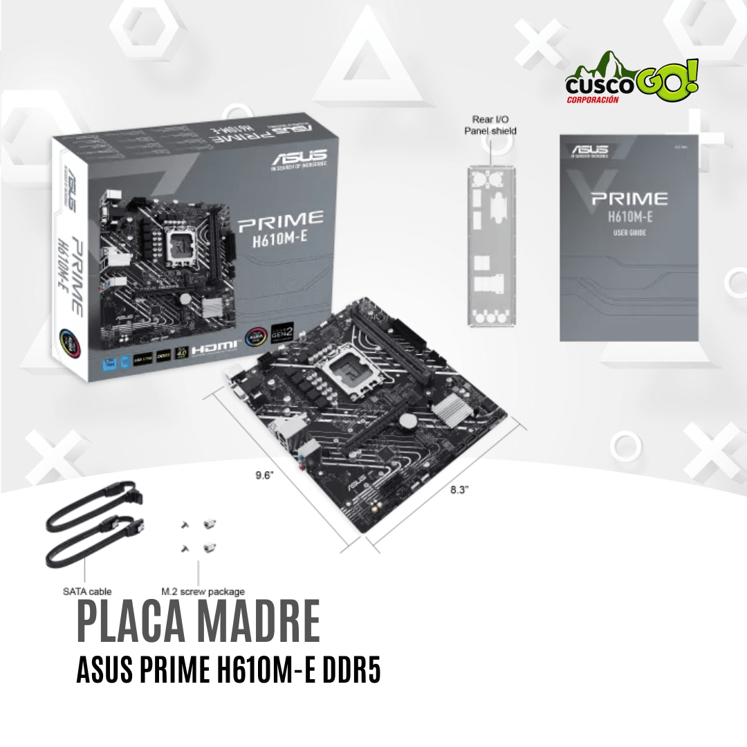 PLACA MADRE ASUS PRIME H610M-E DDR5, CHIPSET INTEL H610, LGA1700, MATX5
