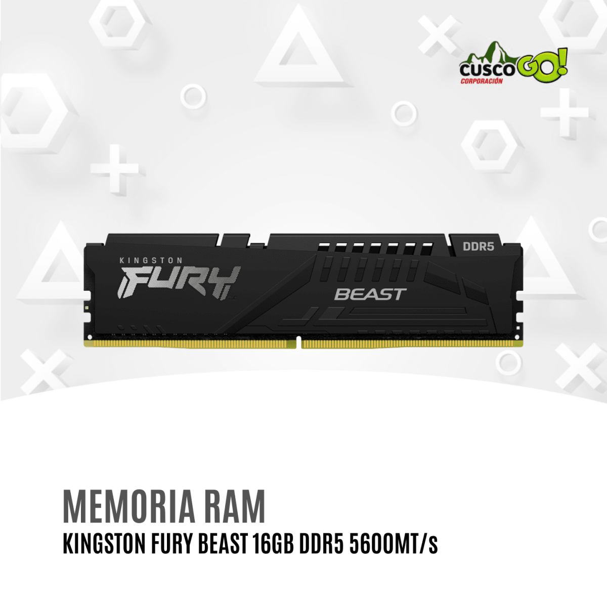 Memoria RAM Kingston Fury Beast 16GB DDR5 5600MTs CL40 0