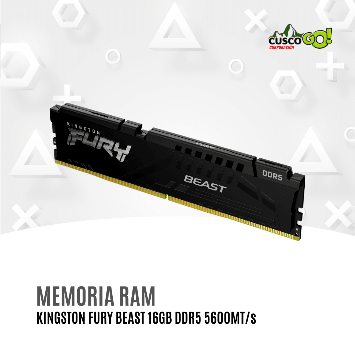 Memoria RAM Kingston Fury Beast 16GB DDR5 5600MTs CL402