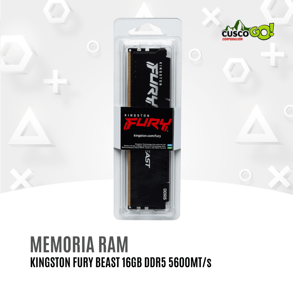 Memoria RAM Kingston Fury Beast 16GB DDR5 5600MTs CL403