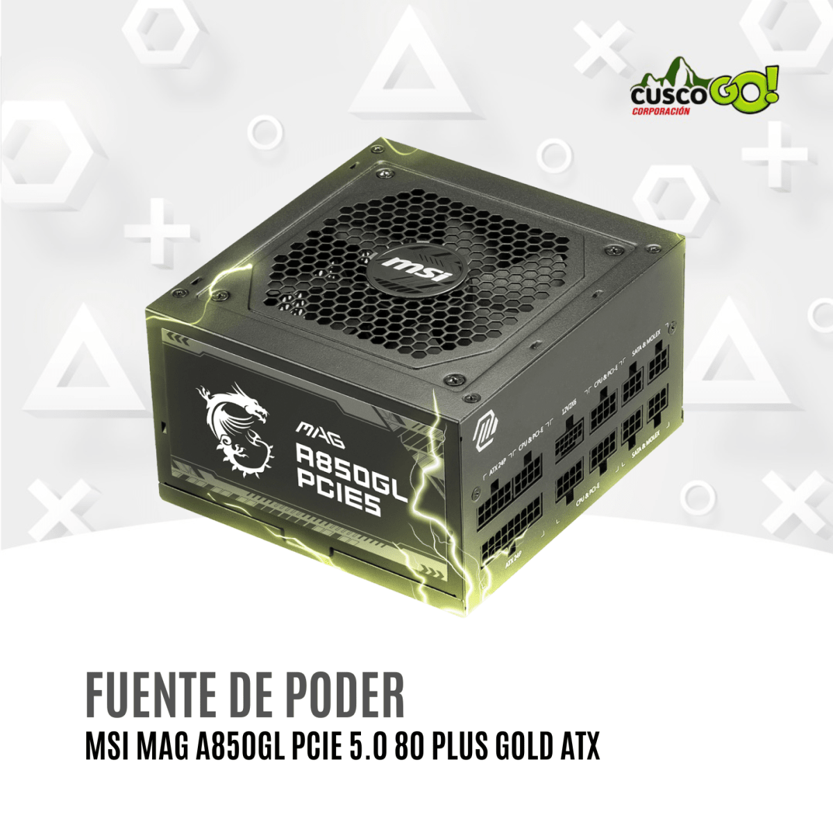 Fuente de Poder MSI MAG A850GL PCIe 5 850W 80 Plus Gold ATX 0