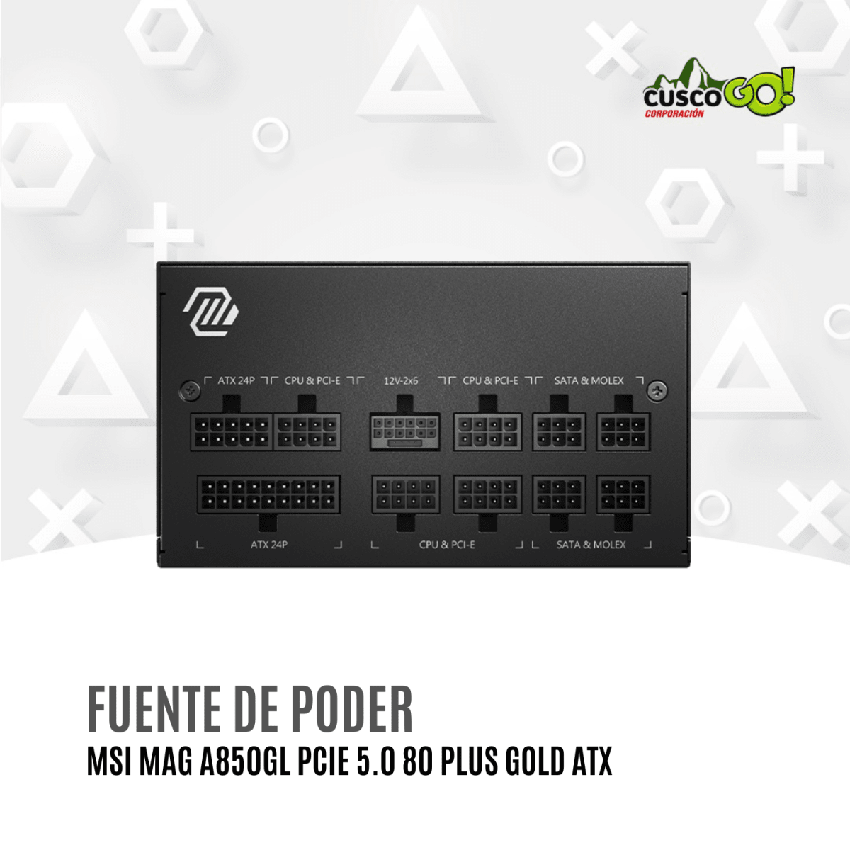 Fuente de Poder MSI MAG A850GL PCIe 5 850W 80 Plus Gold ATX3