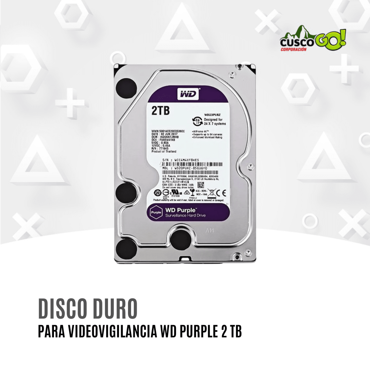 Disco Duro WD Purple WD23PURZ 2TB para Videovigilancia2