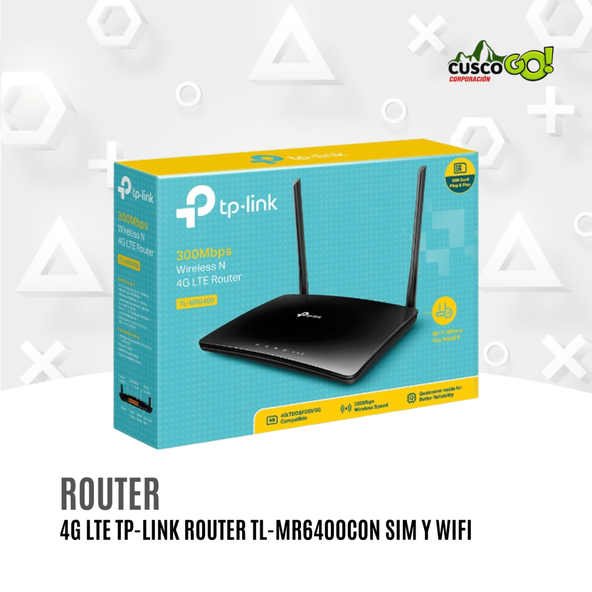 Router 4G LTE TP-Link TL-MR6400 con Ranura SIM y Wi-Fi N3004